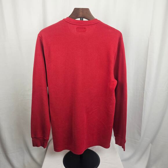 Polo Ralph Lauren Red Thermal Shirt Large Long Sleeve Logo Cotton Blend - Picture 5 of 6